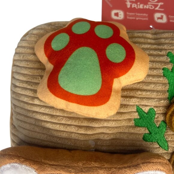 HugSmart Fuzzy Friendz Dog Toy With Squeaker Festive Design Holiday - Picture 9 of 11